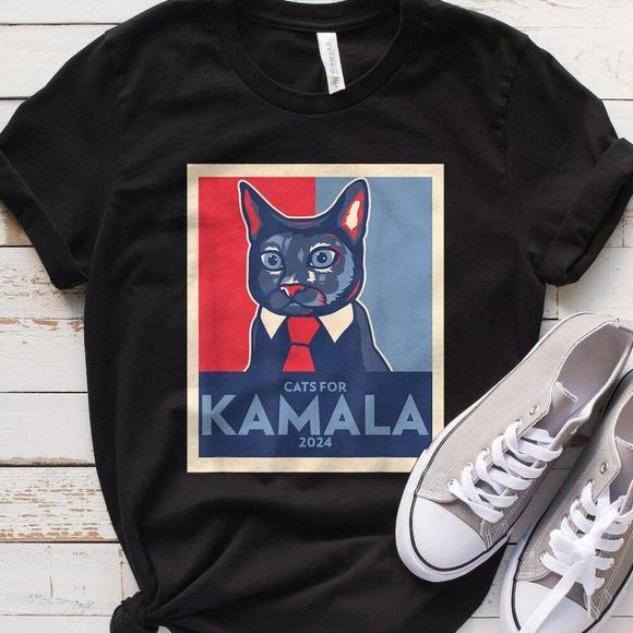 Tops - Kamala Harris Shirt, Childless Cat Lady Shirt, Harris 2024 Shirt, Vote Democrat